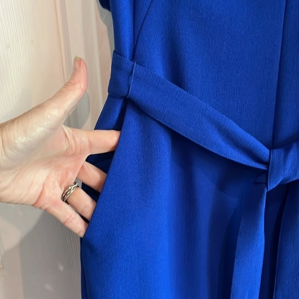 Eliza J Royal Blue Flutter Sleeve Dress Size 4 - Picture 4 of 13